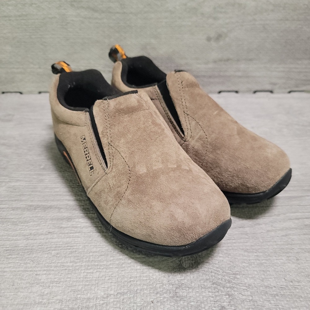 Merrell Jungle Moc Kids Shoes Size 3.5M Taupe Suede Leather‎ Slip On Hiking